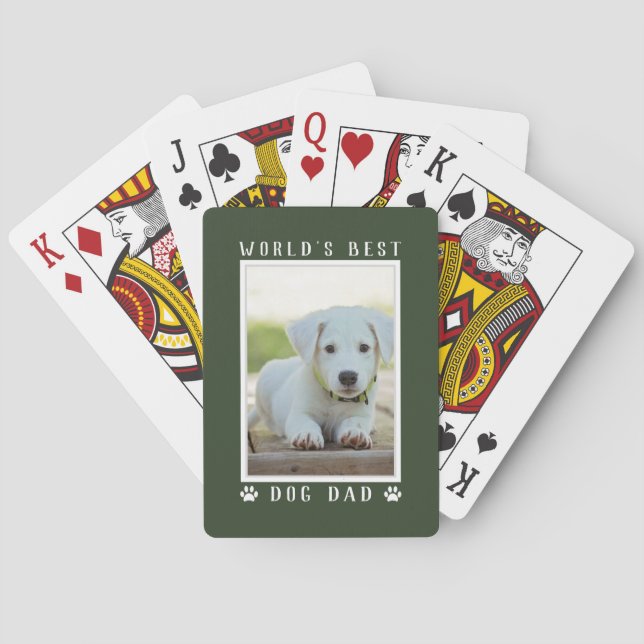Jeu De Cartes Meilleur chien papa Empreintes de pattes du monde  (dos)