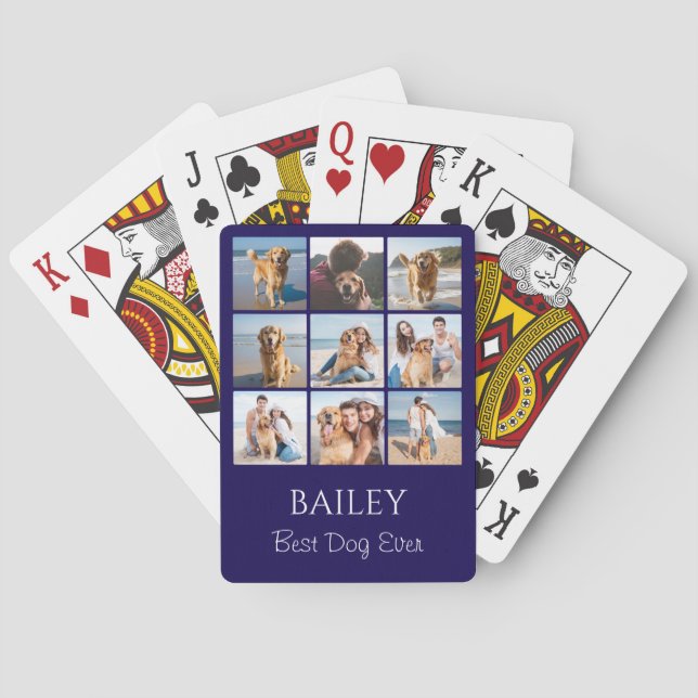 Jeu De Cartes Meilleur collage de photos de chien  (dos)