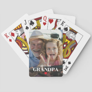 Jeu De Cartes Meilleur Grand-Père du Monde Cadeau avec Cœur Pour