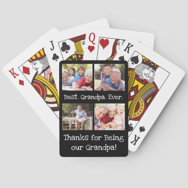 Jeu De Cartes Meilleur grand-père Ever 4 photo Collage de photos (dos)
