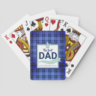 Jeu De Cartes Meilleur Papa Du Monde Couronne Tartan Bleue