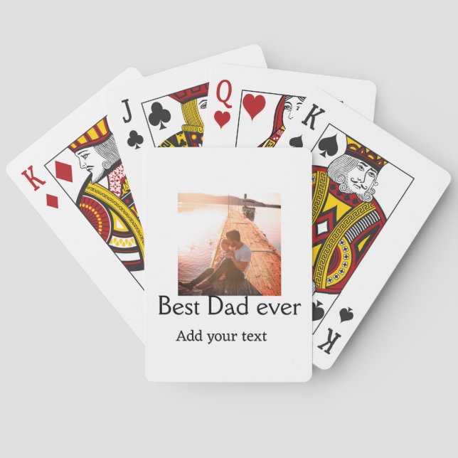 Jeu De Cartes Meilleur papa jamais ajouter nom image fête des pè (dos)
