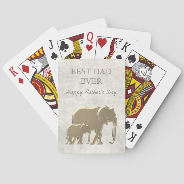 Jeu De Cartes Meilleur papa jamais, Eléphants d'or Fête des père (dos)