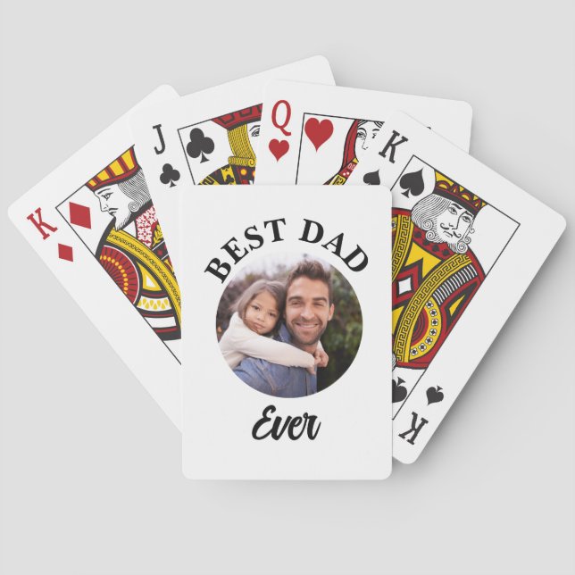Jeu De Cartes Meilleur papa jamais Modèle photo personnalisé (dos)
