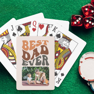 Jeu De Cartes Meilleur papa jamais photo et la typographie rétro