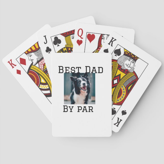 Jeu De Cartes Meilleur papa par par chien animal photo moderne s (dos)