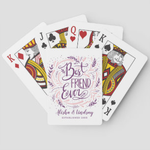 Jeu De Cartes Meilleure Amie Chic à Lettres Personnalisées