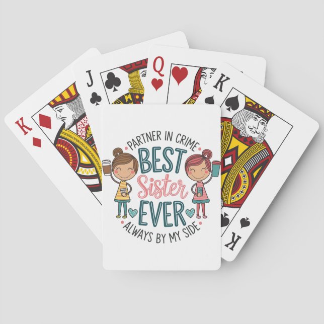 Jeu De Cartes Meilleure Conception de Sœur - Art Célébrant la Fr (dos)