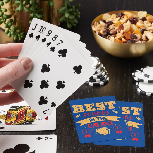 Jeu De Cartes MEILLEURE ÉCOLE DANS LA GALAXIE drôle mignon (In Situ)