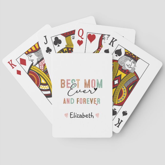 Jeu De Cartes Meilleure Maman Pour Toujours  Script Rétro Maman  (dos)