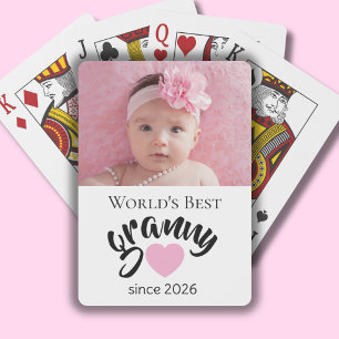 Jeu De Cartes Meilleure Mémé du Monde depuis Année Photo Mignonn