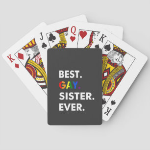 Jeu De Cartes Meilleure Soeur Gay Jamais Drôle LGBT Rainbow Prid