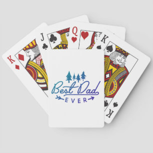 Jeu De Cartes Meilleure Typographie Bleue de Papa Ever avec Arbr