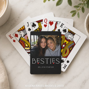Jeu De Cartes Meilleures Amies Meilleure Amie Cœur Typographie P