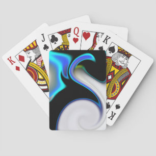 Jeu De Cartes Mélange de lisse avec des courbes de néon bleu sur