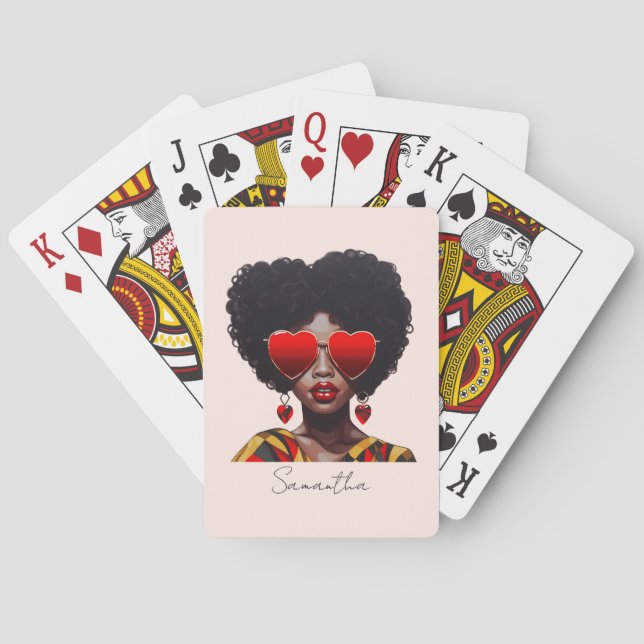 Jeu De Cartes Melanin Magic : Black Queen Rocking Heart Shades (dos)