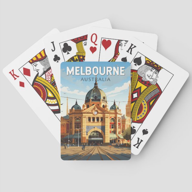Jeu De Cartes Melbourne Australie Travel Art Vintage (dos)