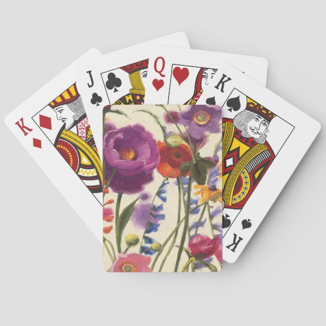 Jeu De Cartes Mélodie de pavot violet et orange (dos)