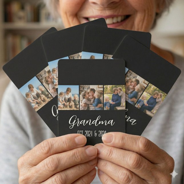 Jeu De Cartes Mémé a établi Photo Noir 3 Script Blanc (Créateur téléchargé)