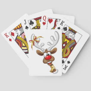Jeu De Cartes Mème de Noël drôle de renne qui regarde par-dessus