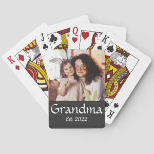 Jeu De Cartes Mémé Noir Blanc Établie Photo Gras