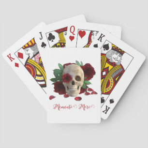 Jeu De Cartes Memento Mori. Crâne aux roses rouges
