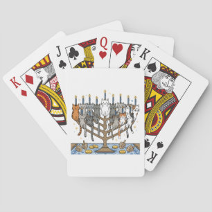 Jeu De Cartes Menorah drôle de Hanukkah pour chats de Meowzel