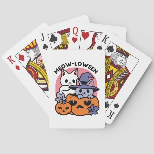 Jeu De Cartes Meow-Loween - Cute Halloween Conception Chat (dos)