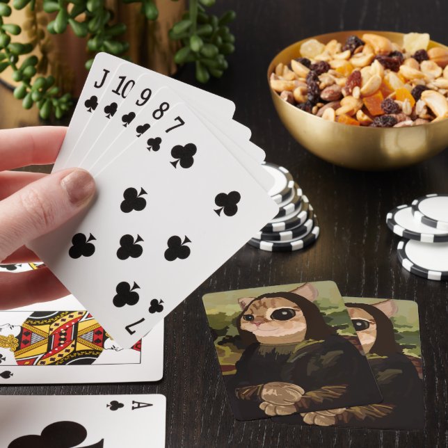 Jeu De Cartes Meowlisa Drôle Mona Lisa Visage de Chat (In Situ)