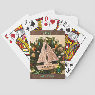 Jeu De Cartes Mer Côtière Tropicale & Salutations Plage Noël