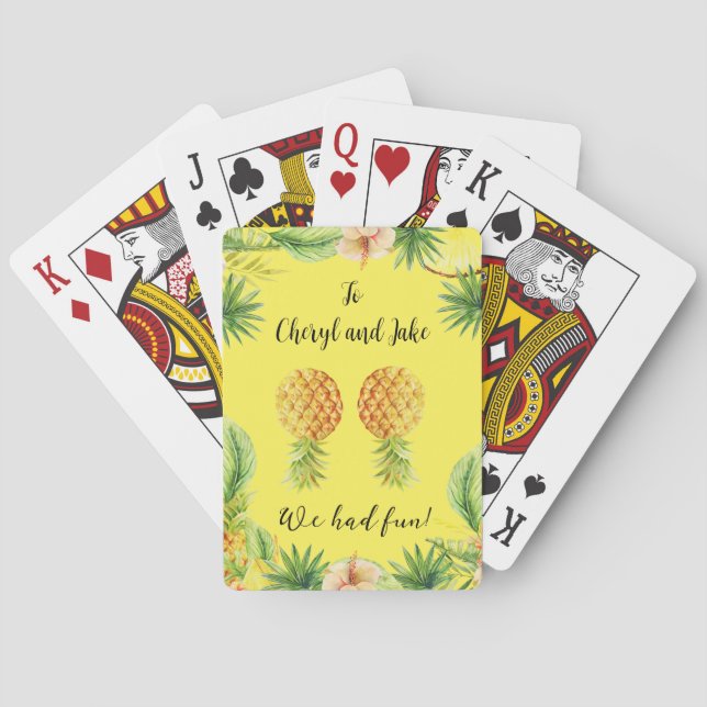 Jeu De Cartes Merci d'ananas à l'envers jouant aux cartes (dos)