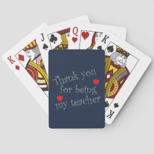 Jeu De Cartes Merci Enseignant Rouge Pomme Classe Appréciation