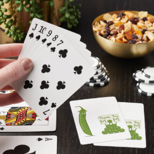 Jeu De Cartes Merci Maman Message avec Pois et Cosse de Pois