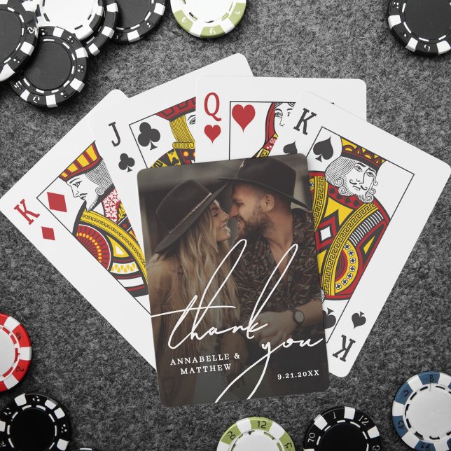 Jeu De Cartes Merci Photo Élégant (Thank You Elegant Photo Poker Cards )