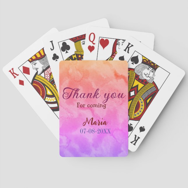 Jeu De Cartes Merci pour la fête d'anniversaire à venir ajouter  (dos)
