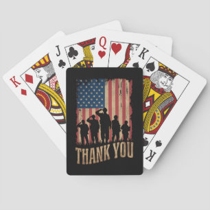 Jeu De Cartes Merci pour le drapeau américain vintage de la fête
