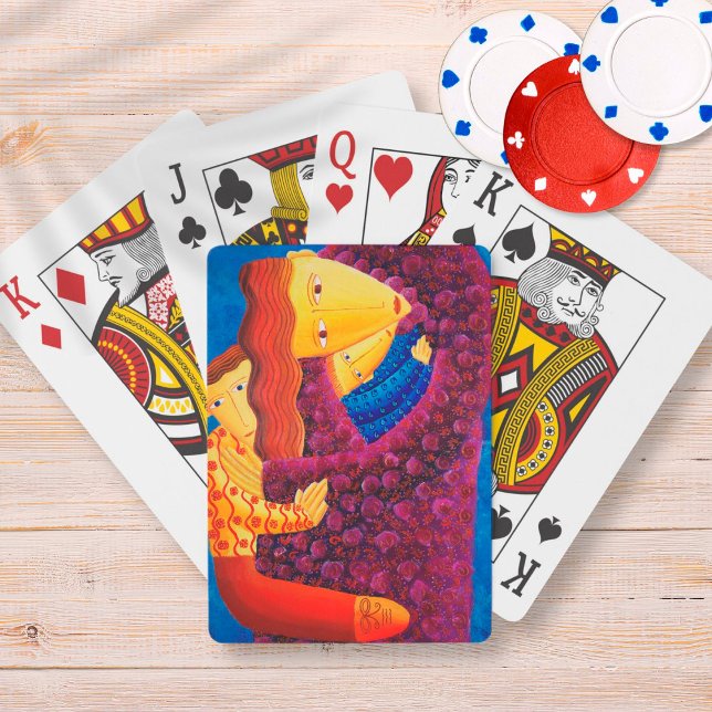 Jeu De Cartes Mère et Fils Peinture Art familial contemporain (Créateur téléchargé)