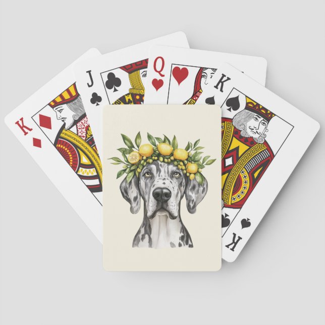 Jeu De Cartes Merle Great Dane Chien Lemon Crown (dos)