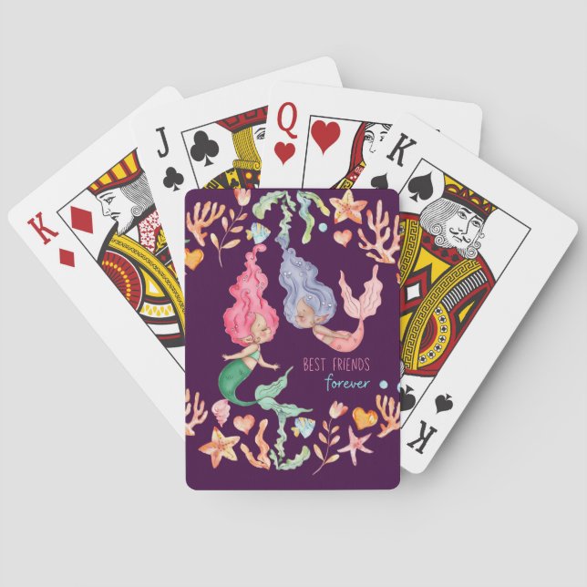 Jeu De Cartes Mermaids Meilleurs amis pour toujours BFF personna (dos)