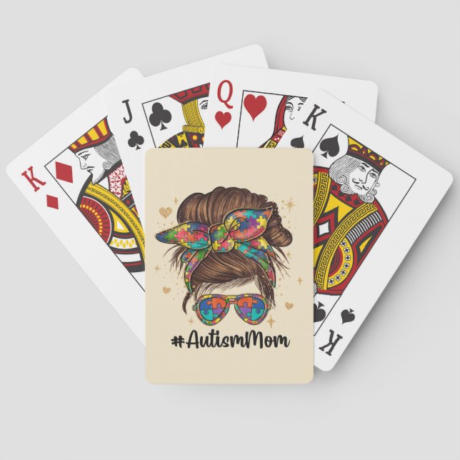 Jeu De Cartes Messy Bun Fier Autisme Maman (dos)