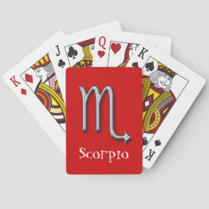 Jeu De Cartes Métal de Zodiaque-Rouge-faux de Scorpion