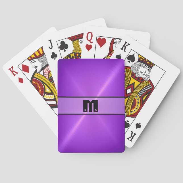 Jeu De Cartes Métal en acier inoxydable violet brillant 4 (dos)