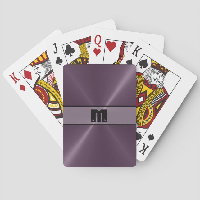 Jeu De Cartes Métal en acier inoxydable violet brillant 6 (dos)