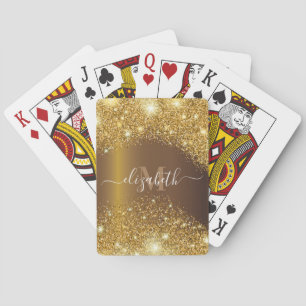 Jeu De Cartes Métal et Parties scintillant d'or