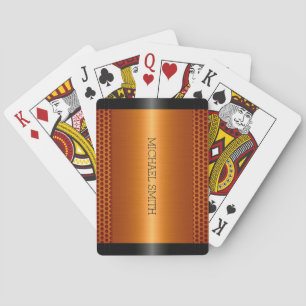 Jeu De Cartes Metal Orange Stainless Steel Metal Look