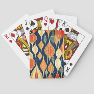 Jeu De Cartes Mi-Siècle Atomique gouttes Ochre Moderne Rétro