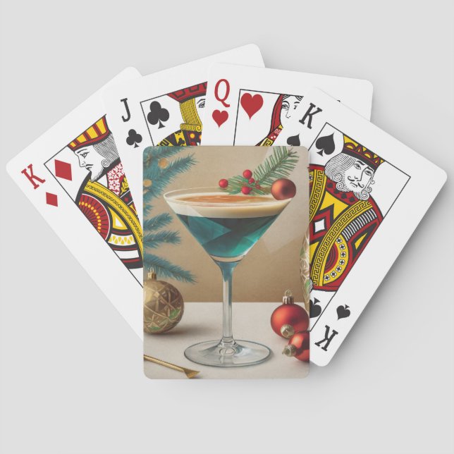 Jeu De Cartes Mi-Siècle Cocktail de Noël Fête Happy Hour (dos)