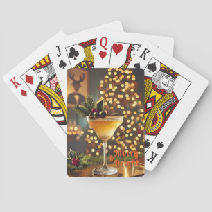 Jeu De Cartes Mi-Siècle Noël Joyeux & Cocktail lumineux
