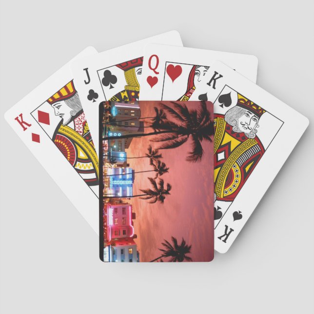 Jeu De Cartes Miami Soirée Skyline Lecture Cartes (dos)