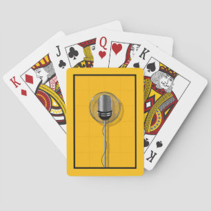 Jeu De Cartes Microphone Rétro sur Jaune Gras